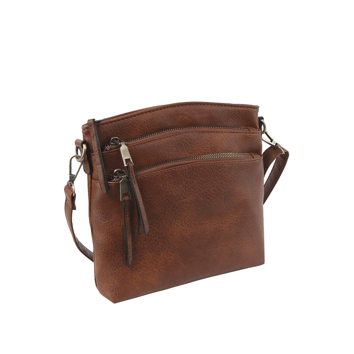 Triple Zipper Crossbody Bag