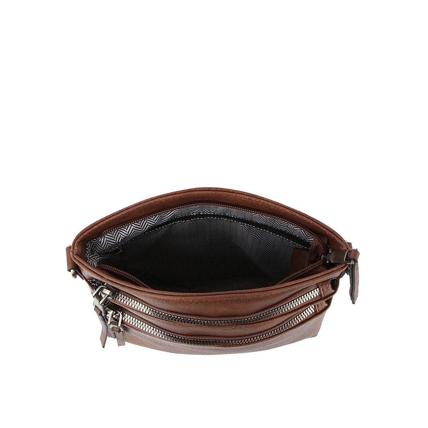 Triple Zipper Crossbody Bag