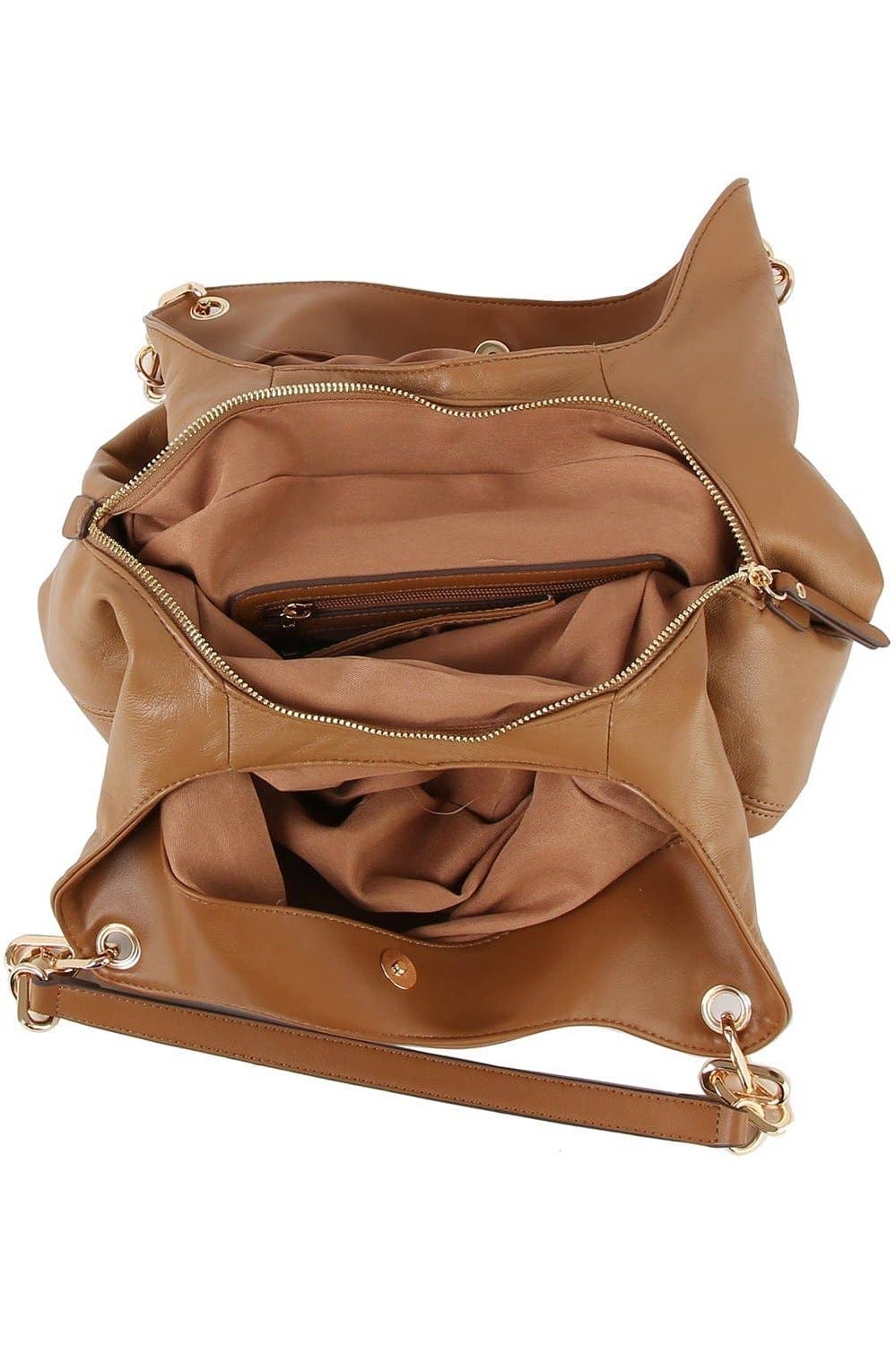 Three Compartment Women's Hobo Tote Shoulder Bag