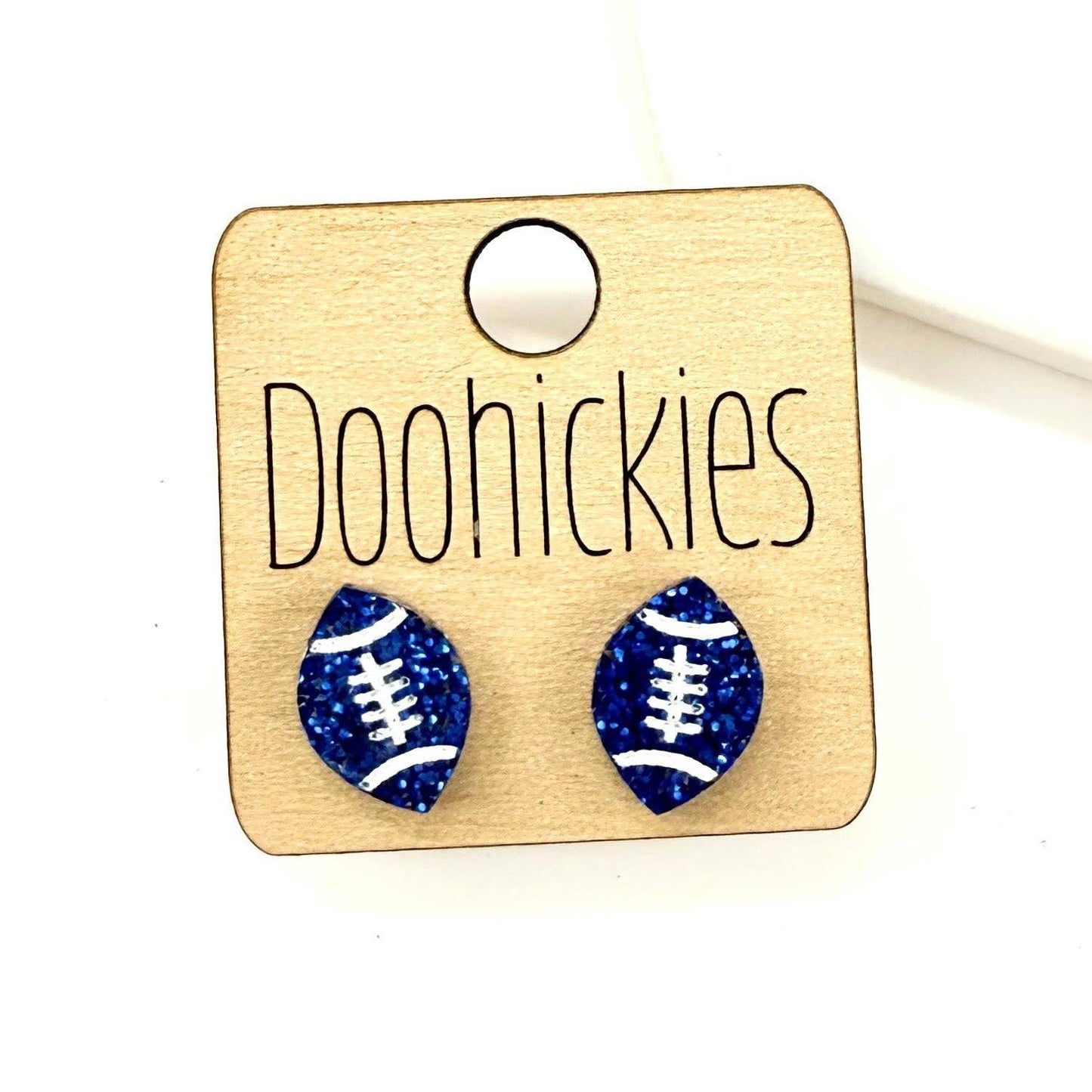 School Spirit Glitter Football Studs