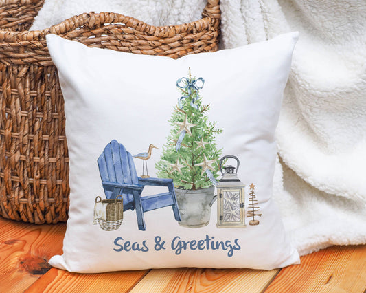 Seas and Greetings Throw Pillow Decoration