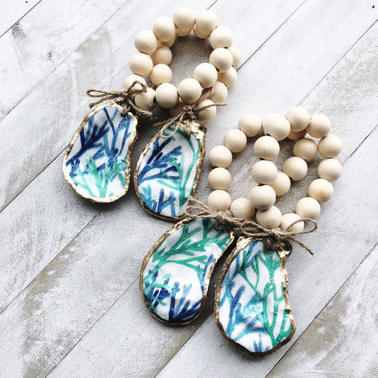 Oyster Napkin Rings | Seagrass Print