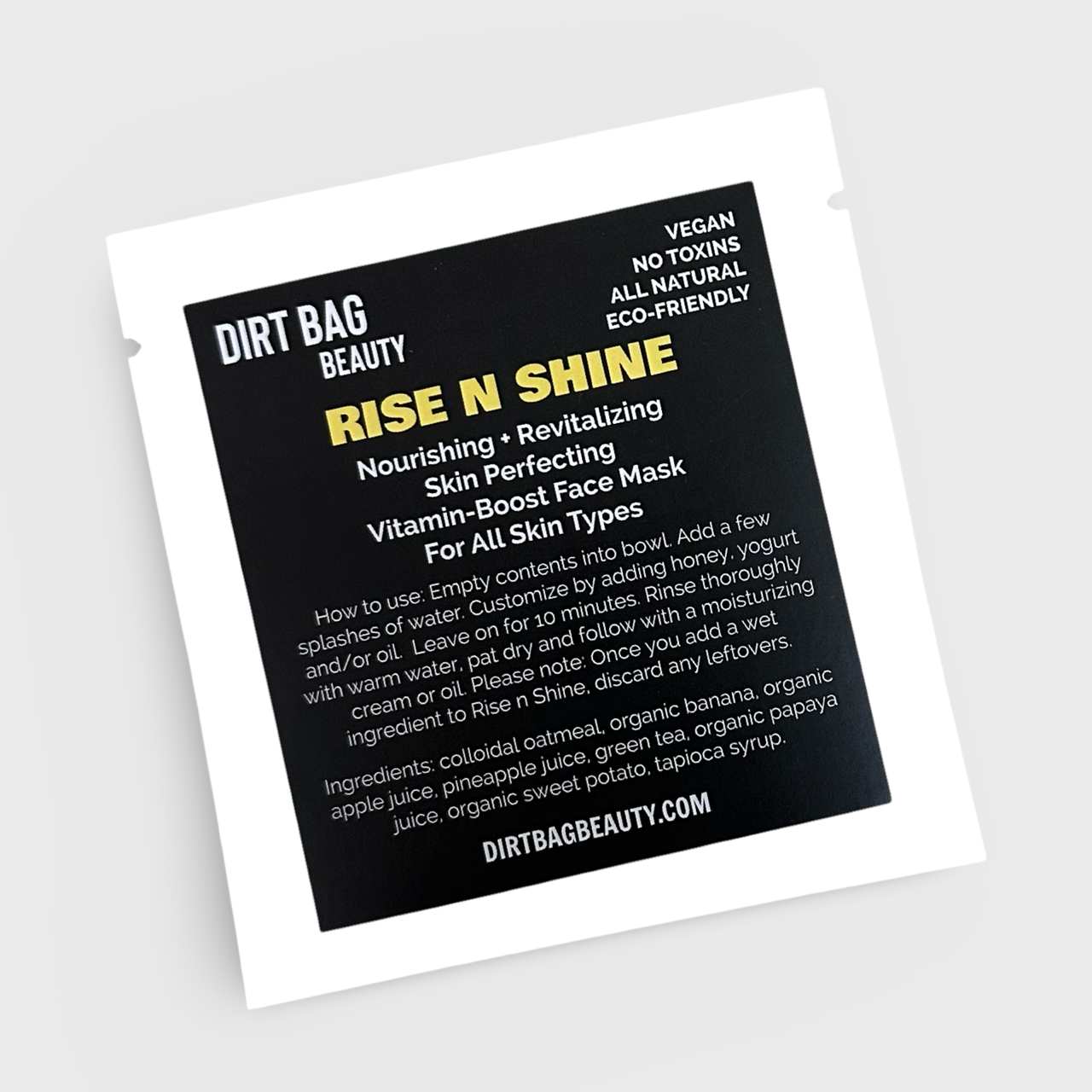 Single-use Vitamin Boost Vegan Powder Face Mask-Rise n Shine