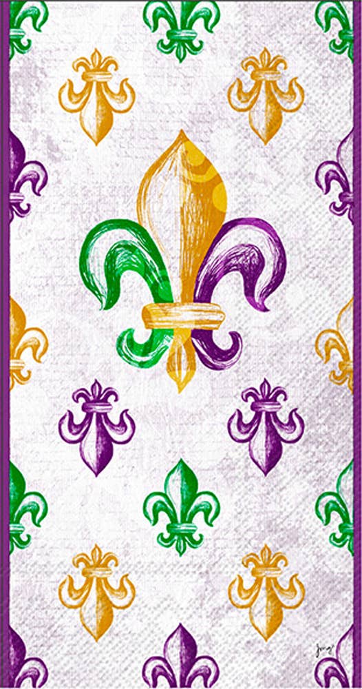Mardi Gras Guest Towel Pack of 16 Mardi Gras Fleur De Lis