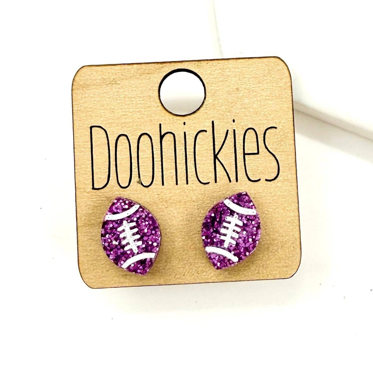 School Spirit Glitter Football Studs