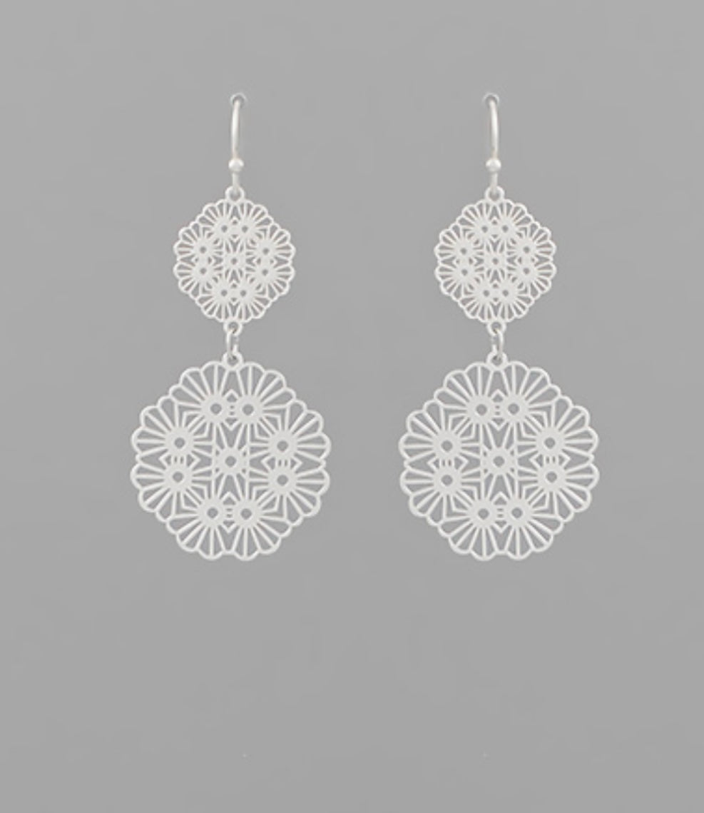 Filigree Coin Drop Earrings