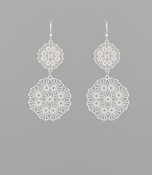 Filigree Coin Drop Earrings