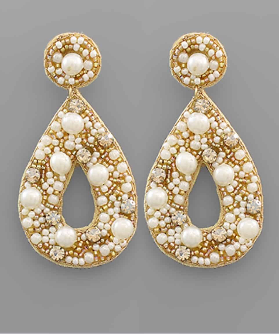 Pearl & Bead Drop Earrings