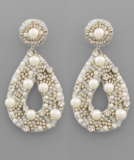 Pearl & Bead Drop Earrings