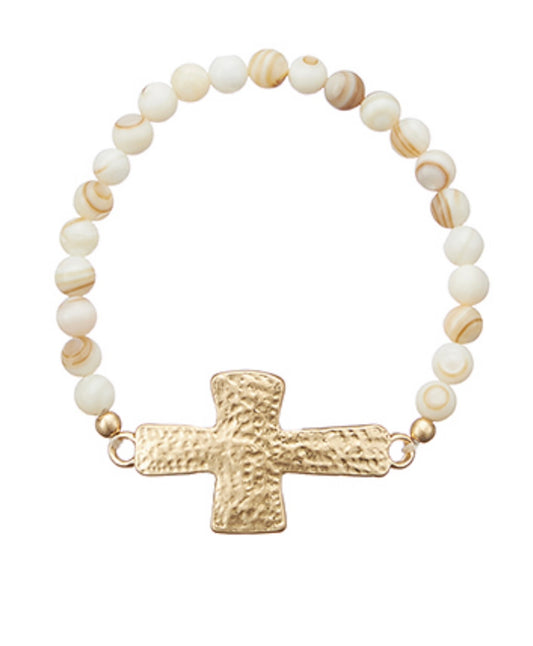Hammered Cross Bracelet (2 options)