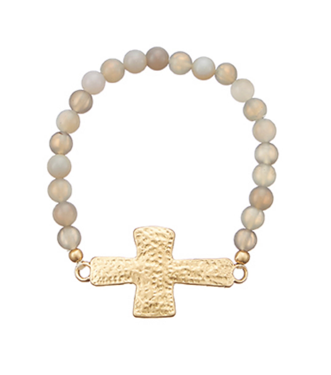 Hammered Cross Bracelet (2 options)