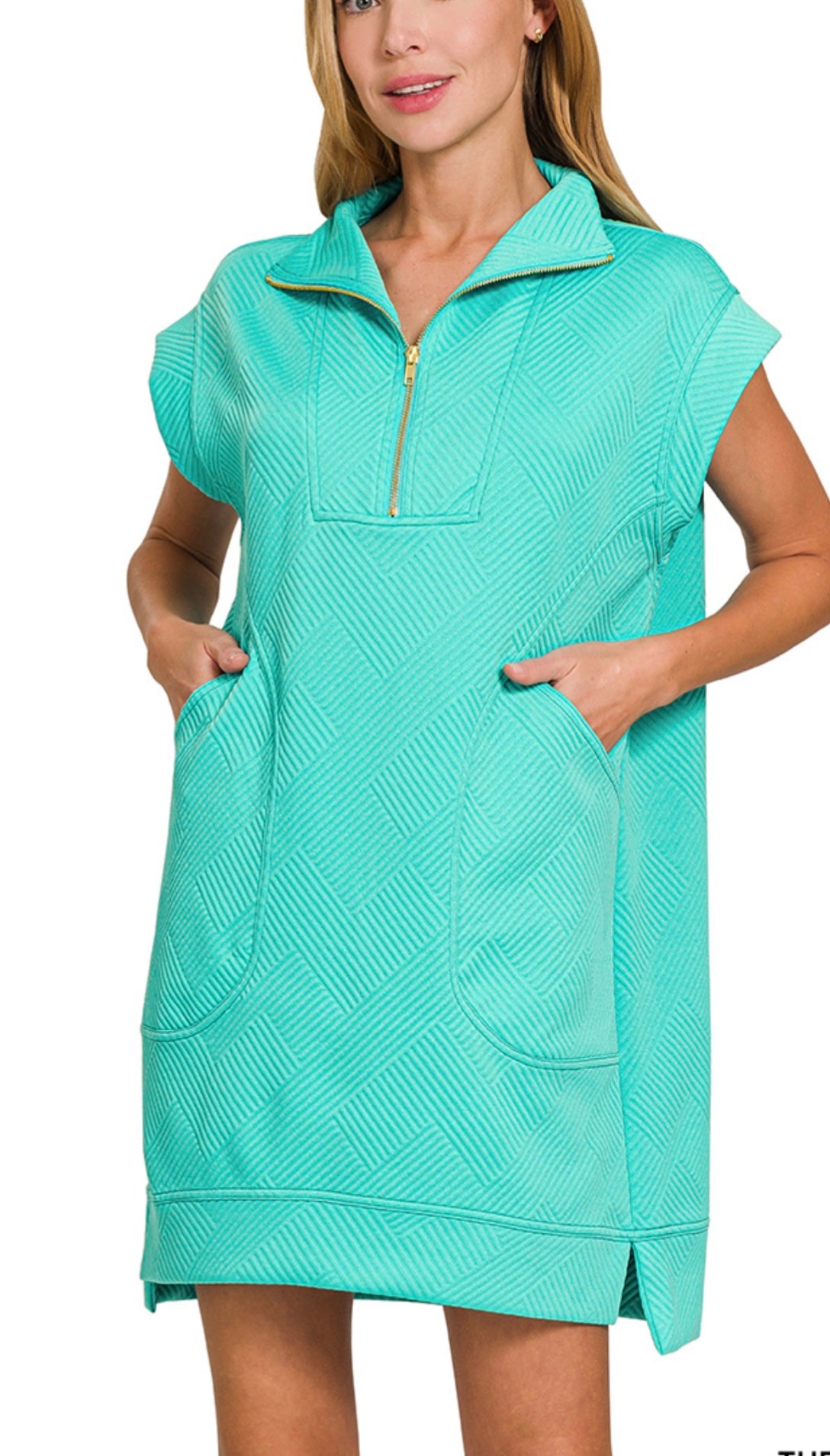 Textured Zip Up Dress (4 colors)