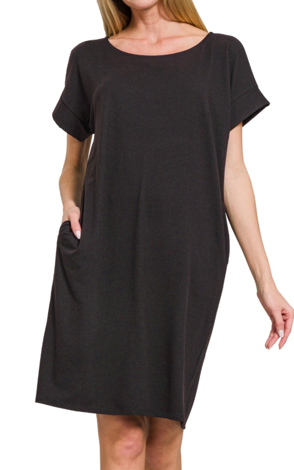 Rolled Sleeve Dress (3 colors)