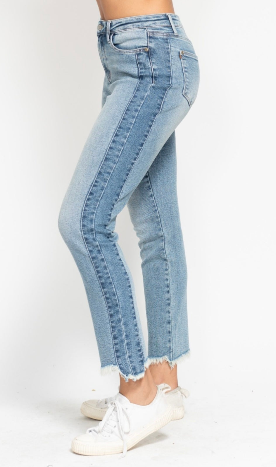 Judy Blue HW Side Panel Fray Hem Slims