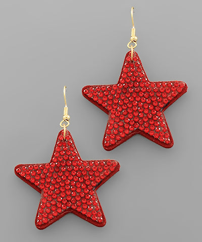 Crystal Pave Star Earrings (2 colors)