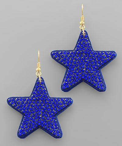 Crystal Pave Star Earrings (2 colors)