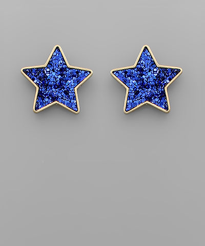 Glitter Star Earrings (2 colors)