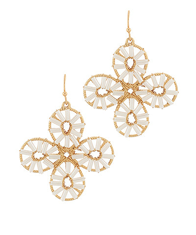 Glass Bead Flower Earrings