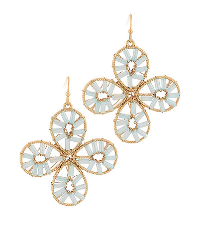 Glass Bead Flower Earrings