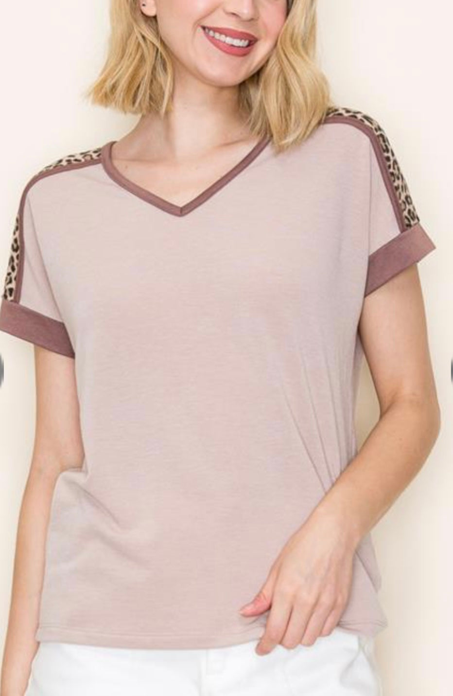 Leopard Contrast Tee
