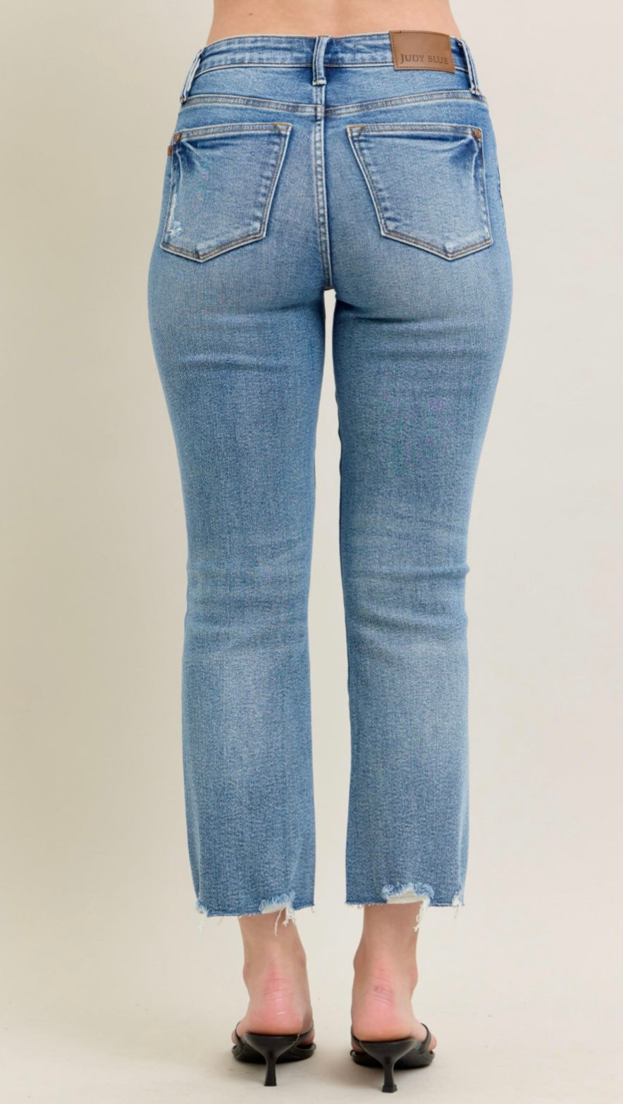 Judy Blue MR Destroy Hem Kick Flare Crops