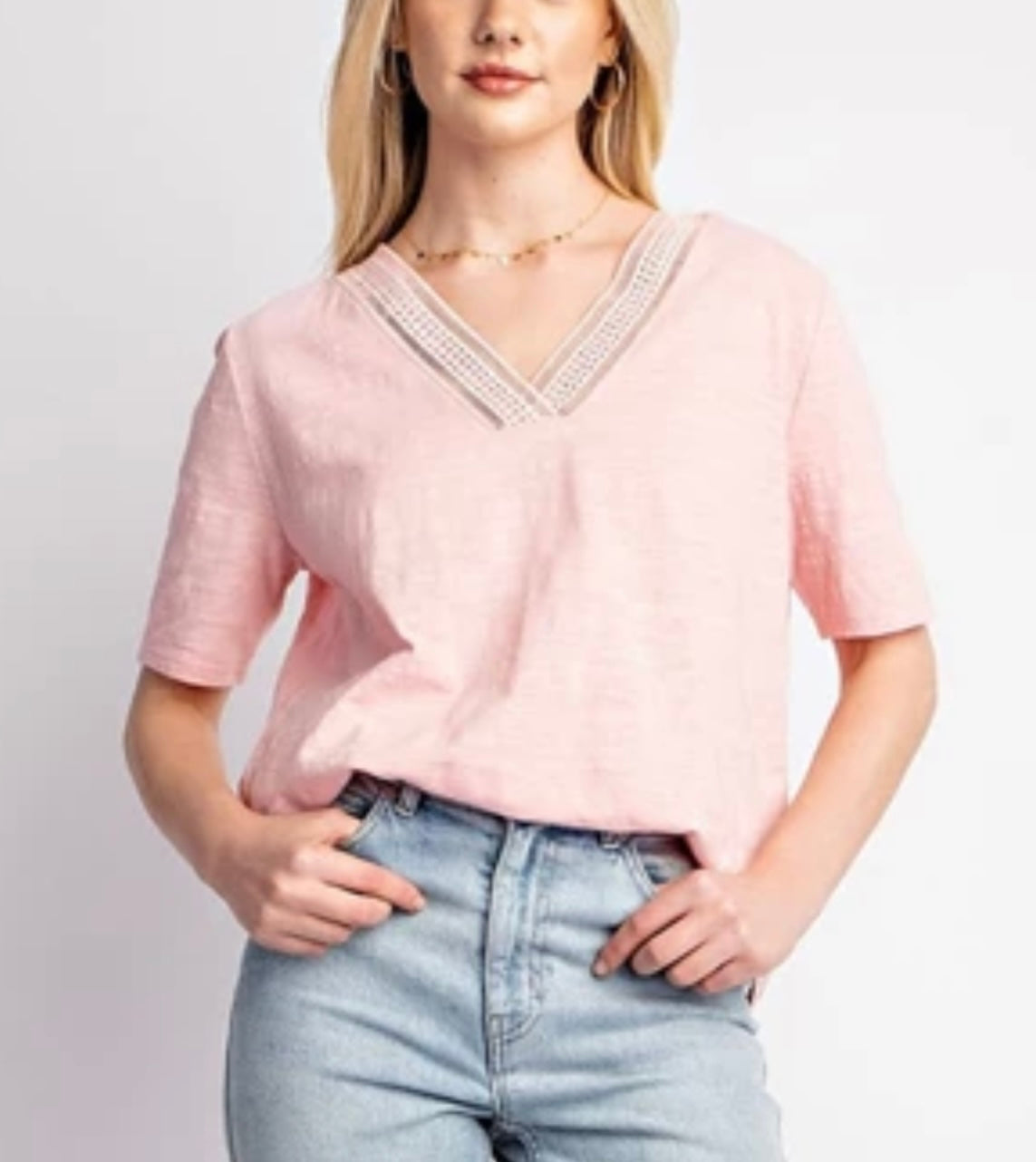 Lace Trim Tee (2 colors)