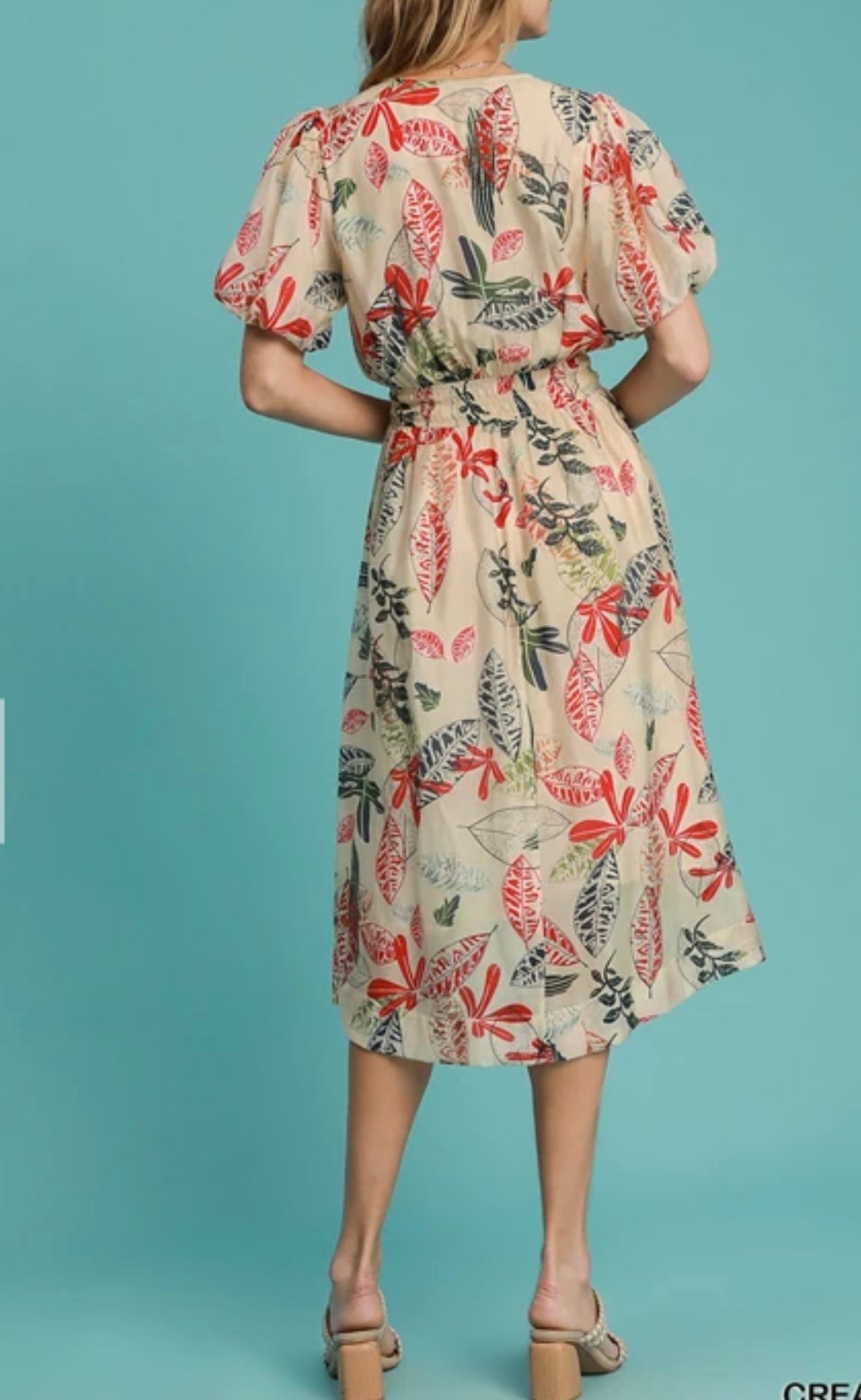 Abstract Print Midi Dress