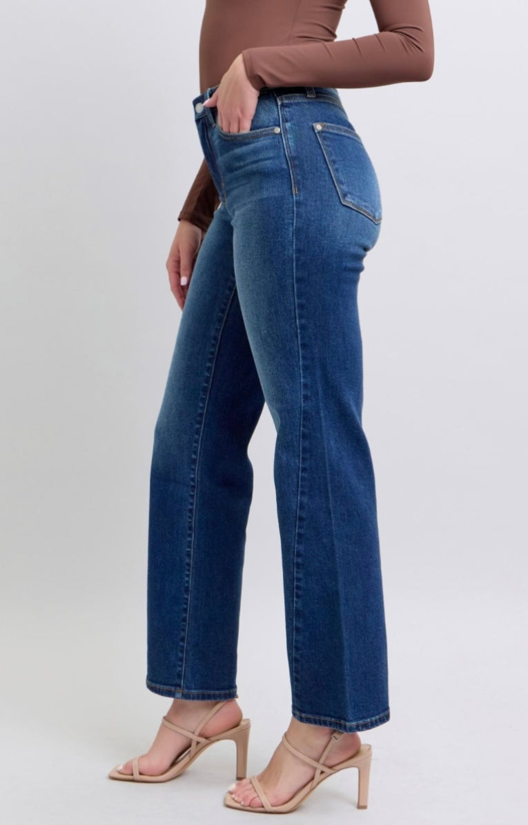 Judy Blue MR Side Seam Detail Straight Denim