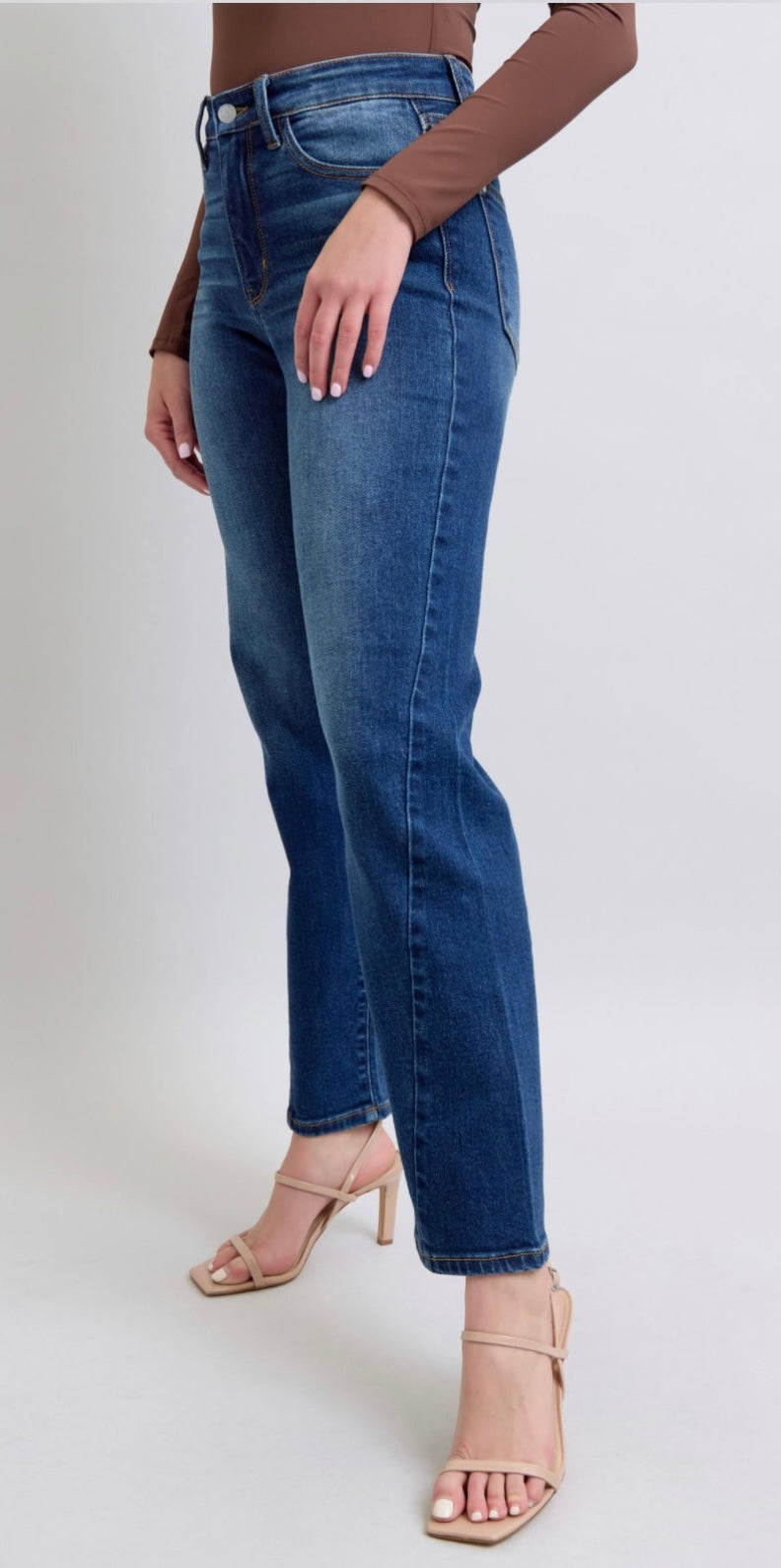 Judy Blue MR Side Seam Detail Straight Denim