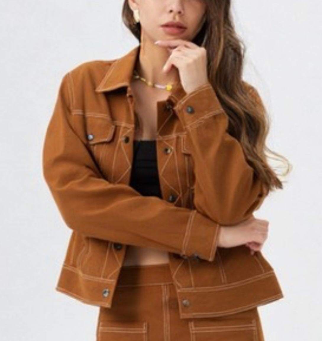 Contrast Stitch Jacket (2 colors)