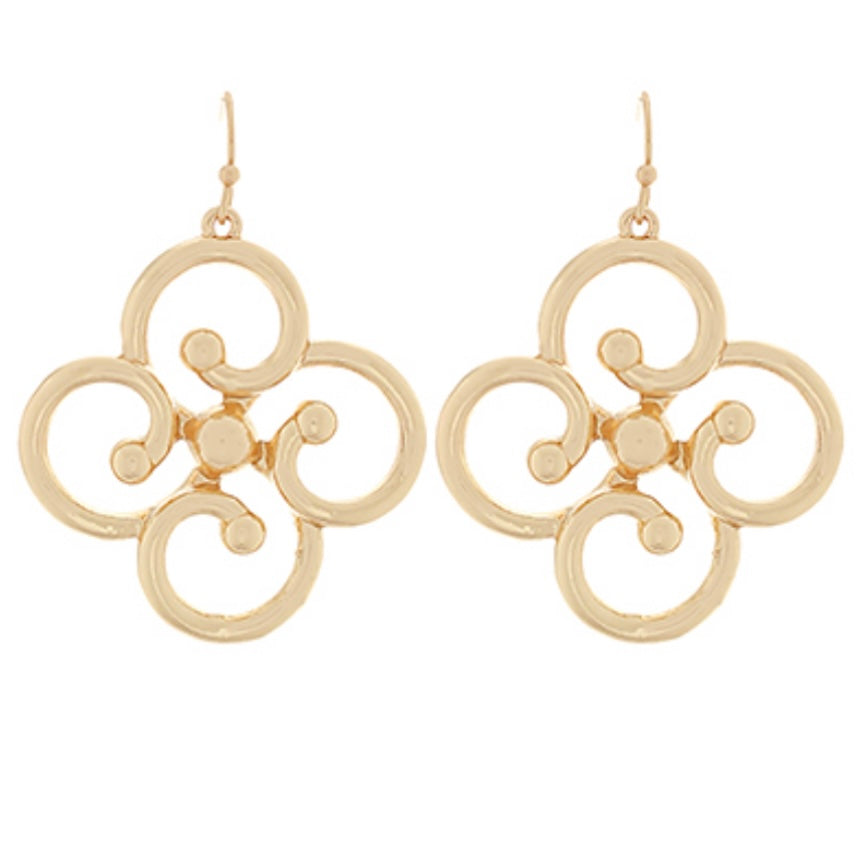 Gold Flower Earrings