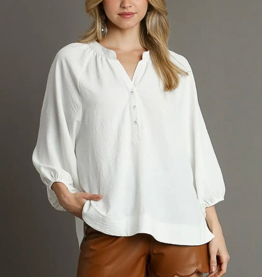 Raglan Sleeve Airflow Blouse (3 colors)