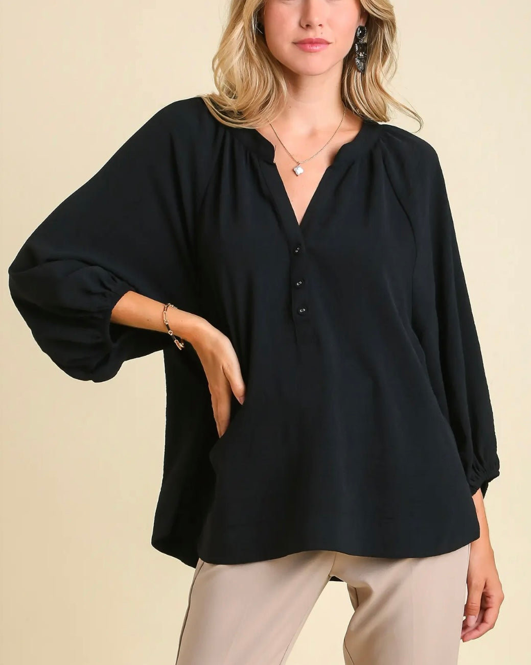 Raglan Sleeve Airflow Blouse (3 colors)