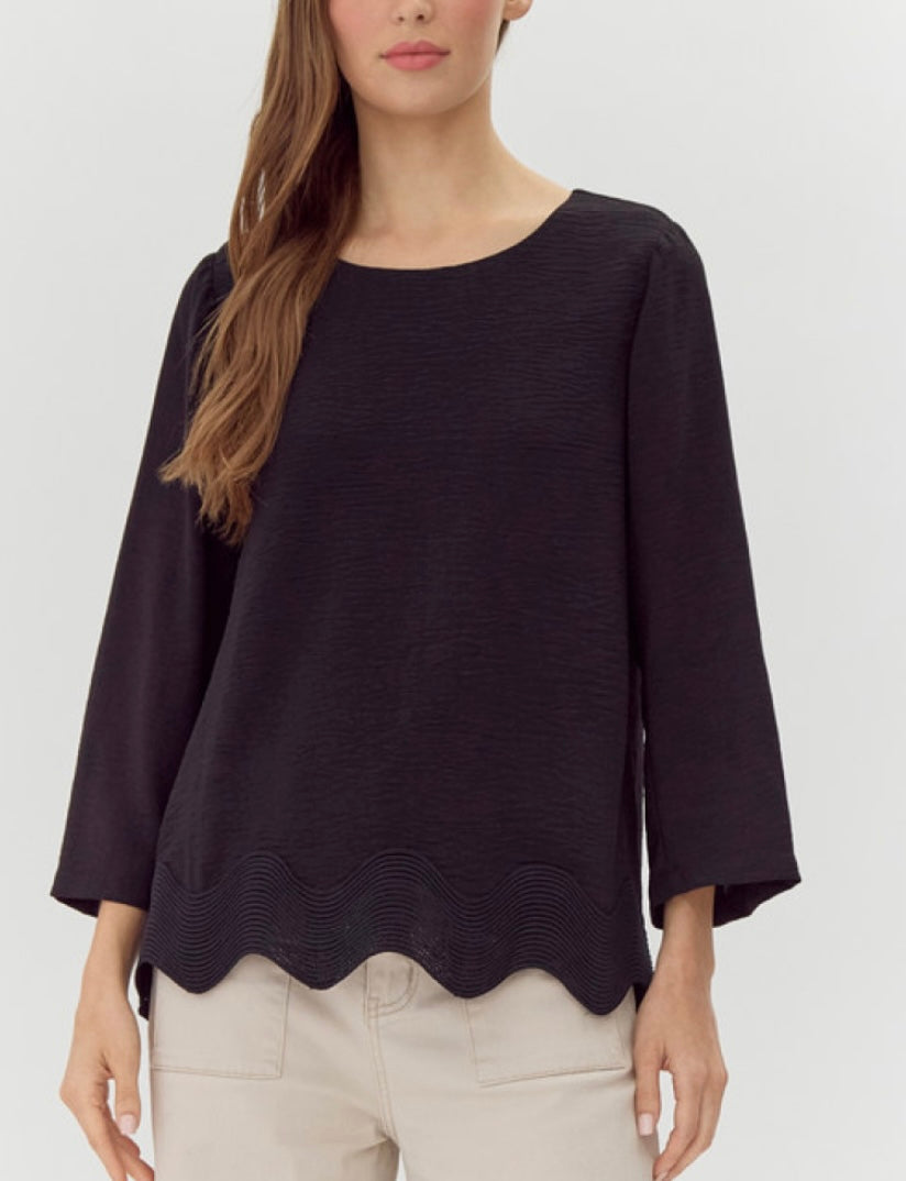 Wavy Edge Blouse (2 colors)