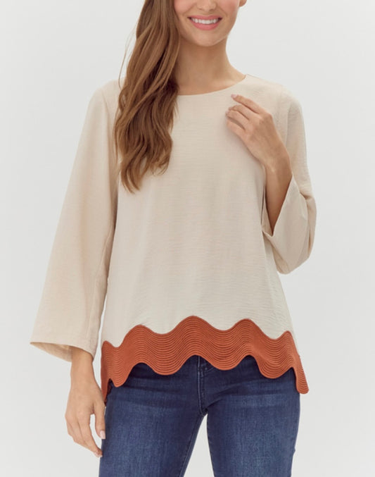 Wavy Edge Blouse (2 colors)