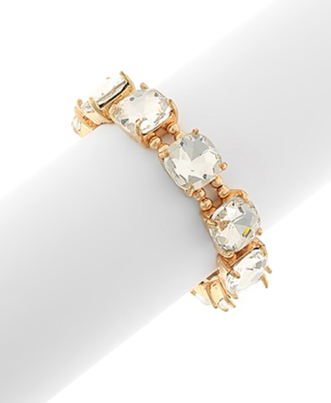 Cushion Cut Glass Bracelet