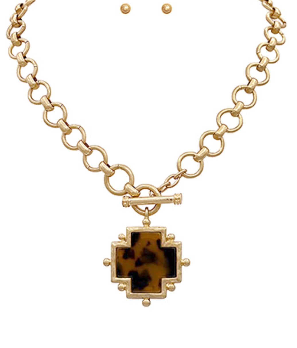 Tortoise Cross Necklace