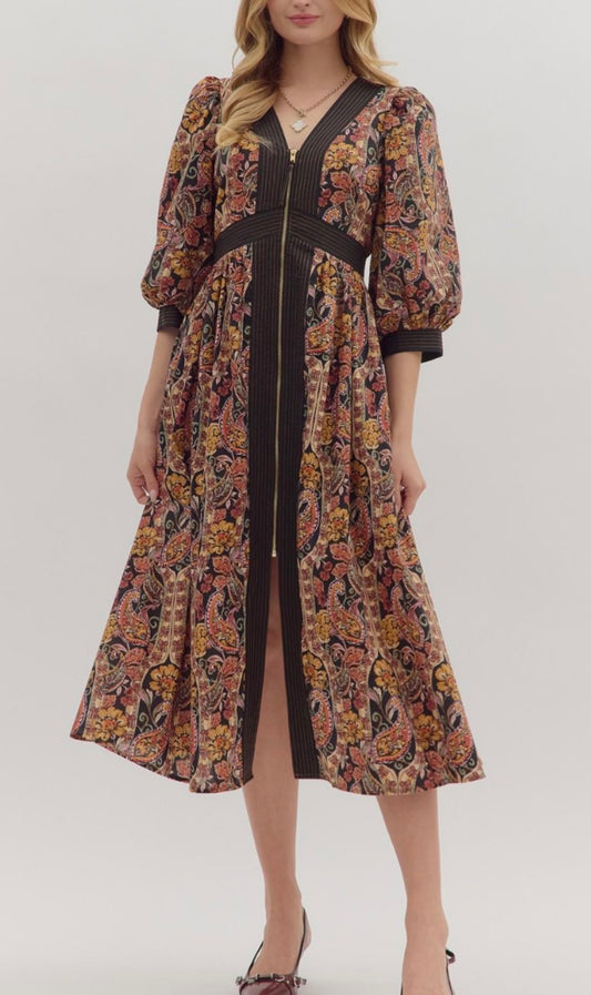 Paisley Print Dress