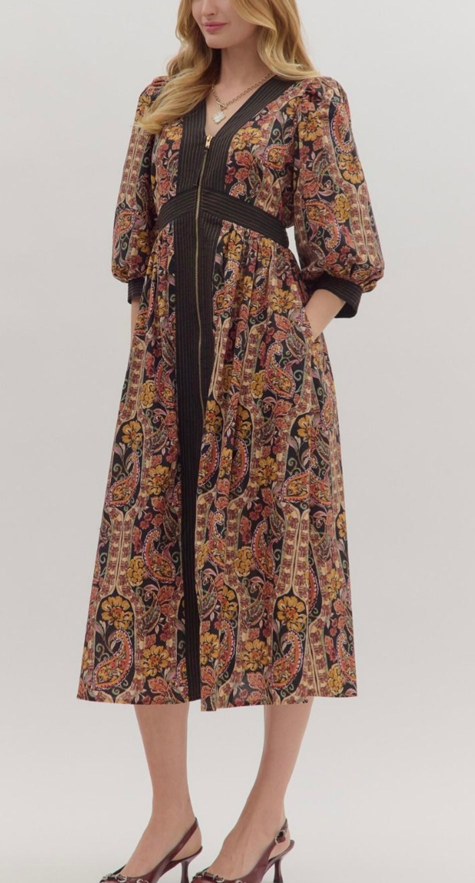 Paisley Print Dress