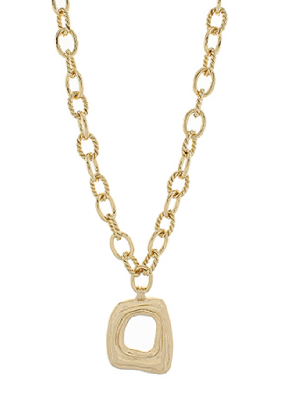 Geo Rectangle Charm Necklace