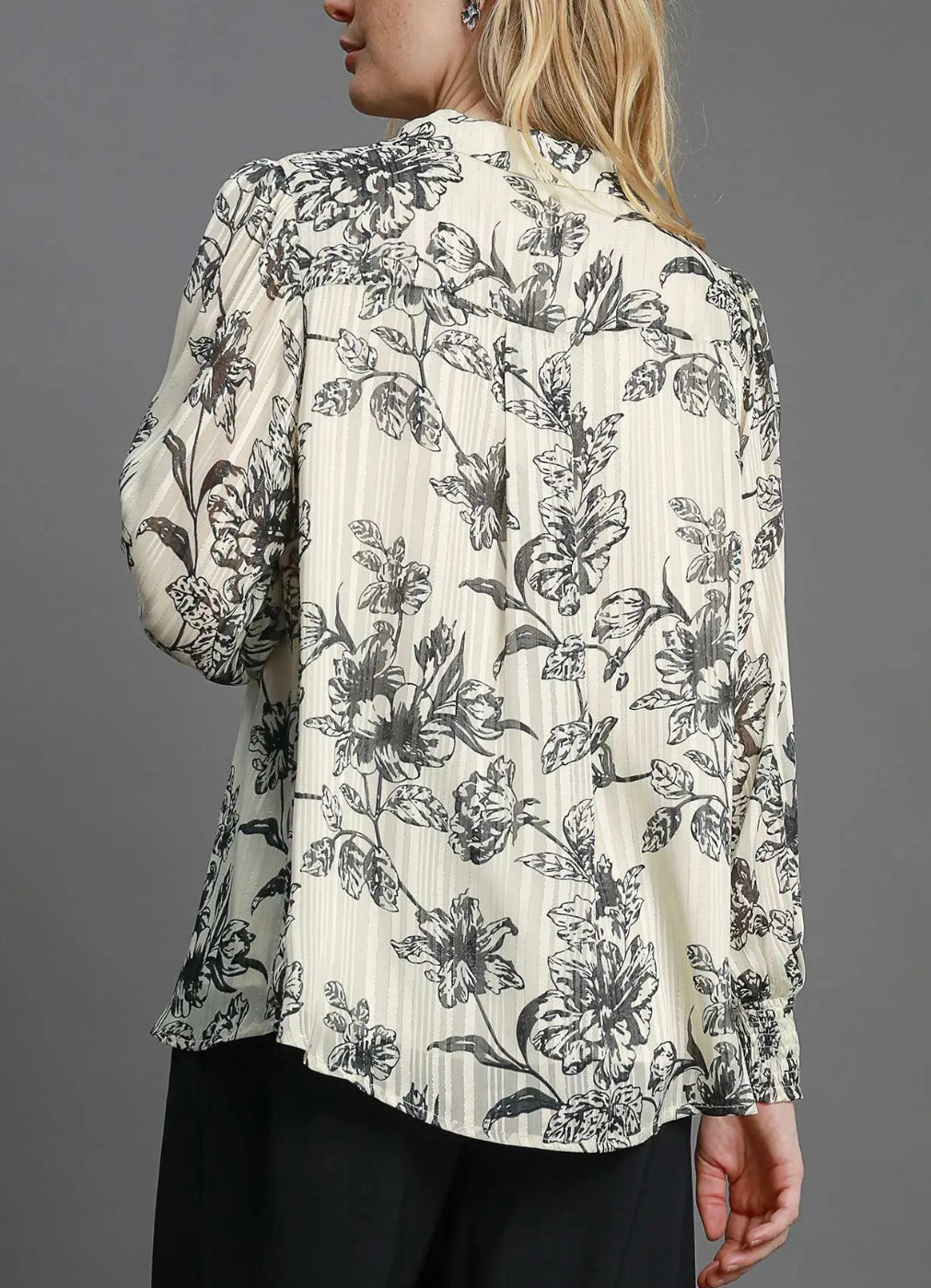 Threaded Floral Blouse