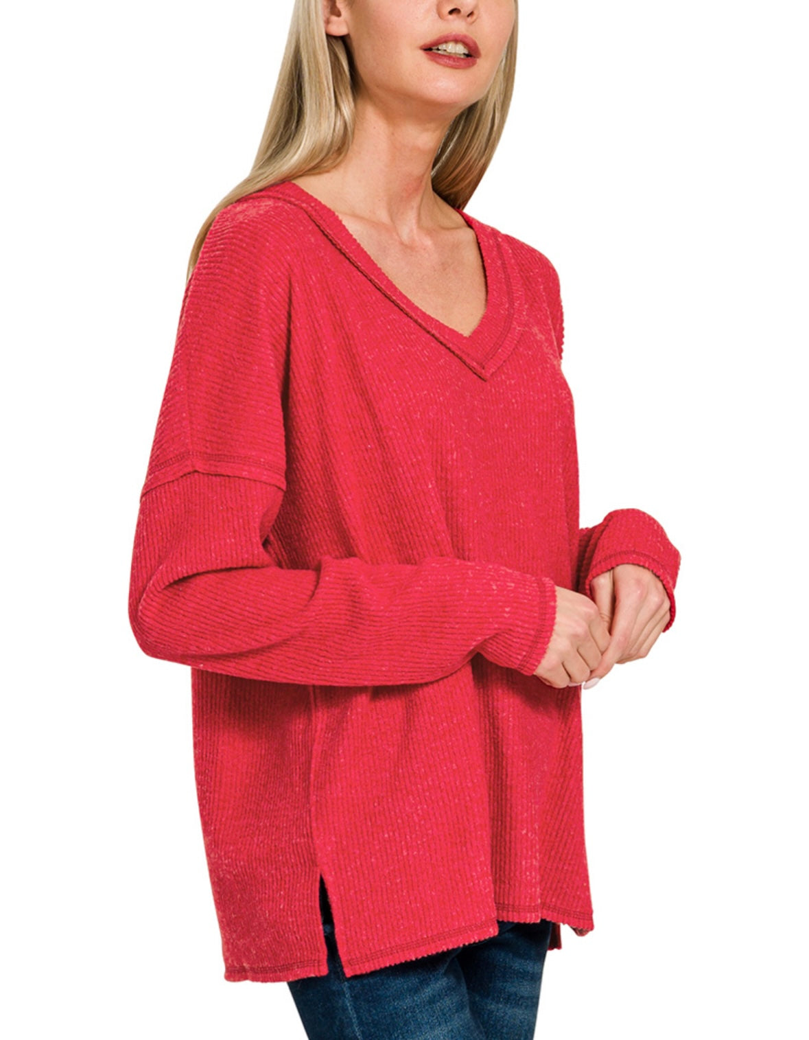 Brushed V-Neck Top (3 colors)