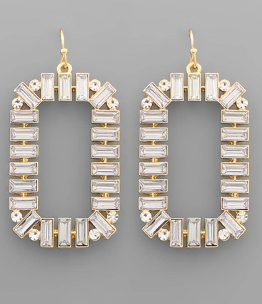 Crystal Oval Earrings