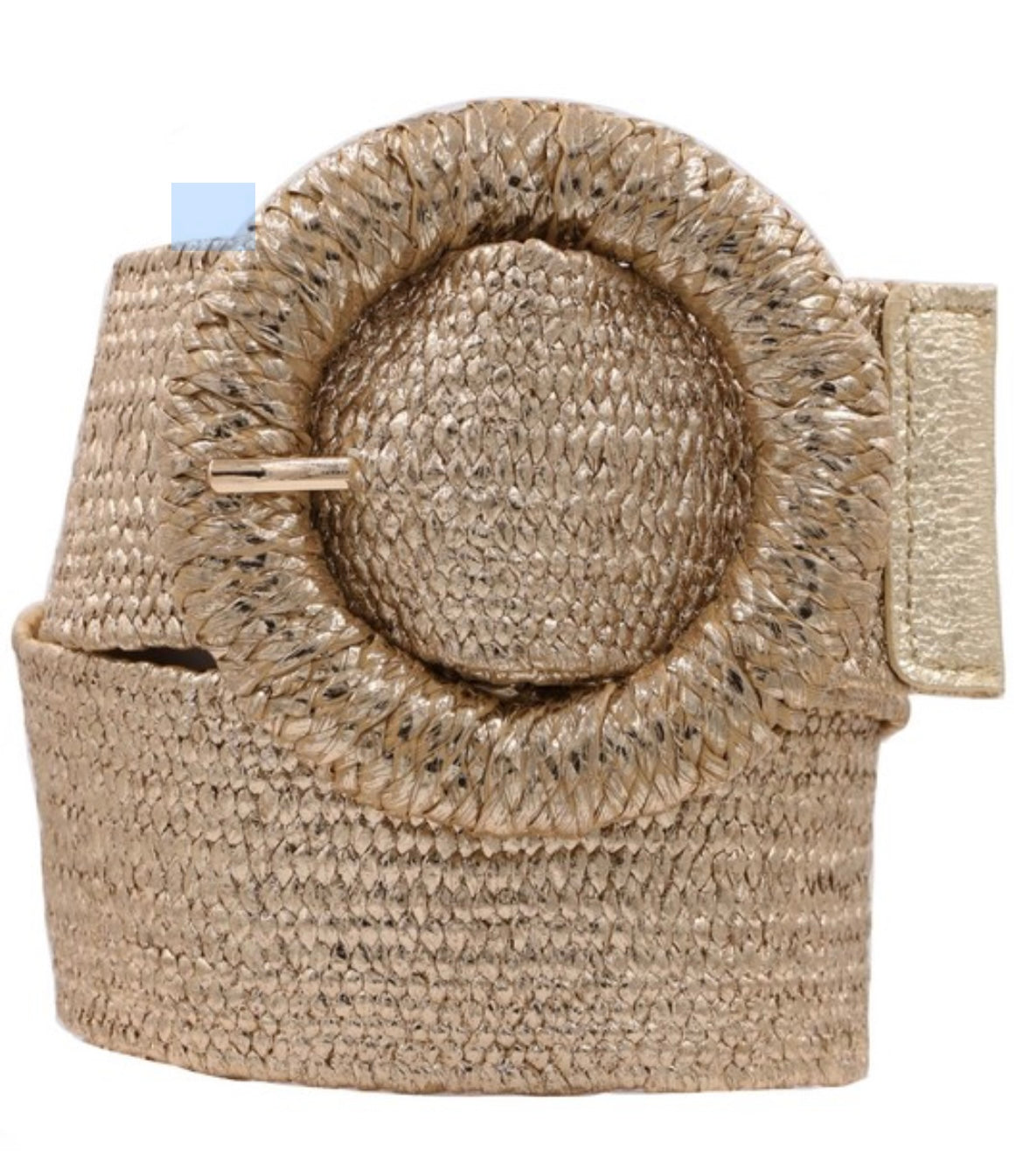 Metallic Wrapped Circle Elastic Straw Belt