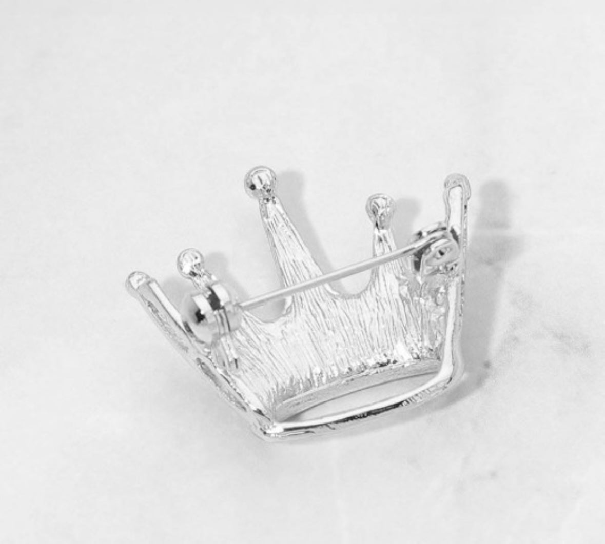 Rhinestone Embellishment Crown Pin Brooch