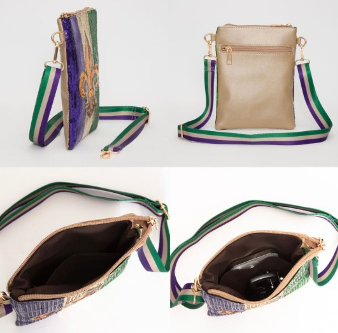 Sequin Mardi Gras Crossbody