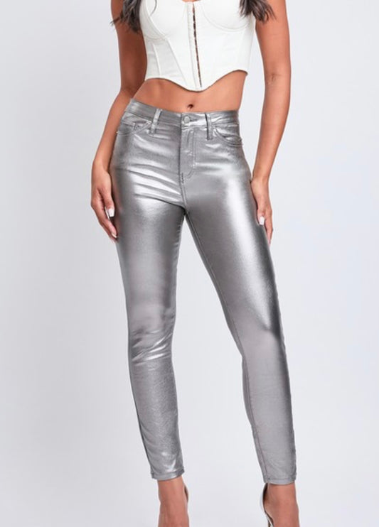 Metallic Skinny Pants