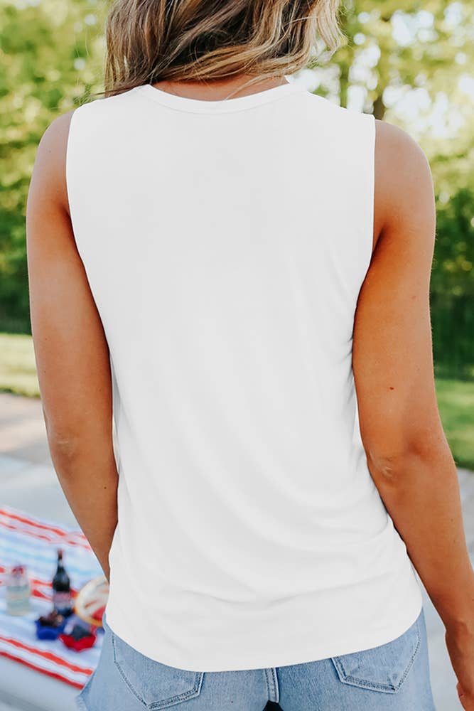 Terra-cotta Moon Phase Graphic Tank Top