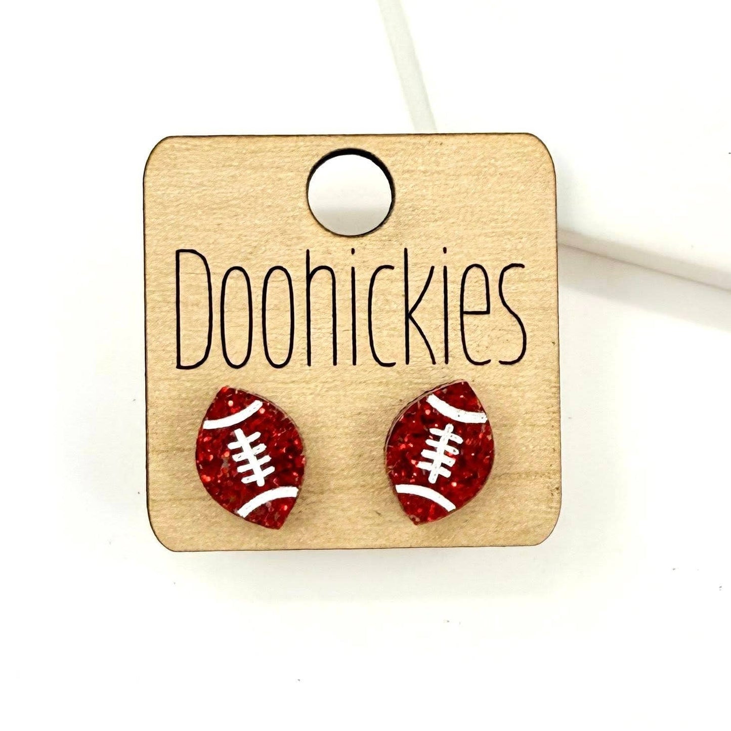 School Spirit Glitter Football Studs