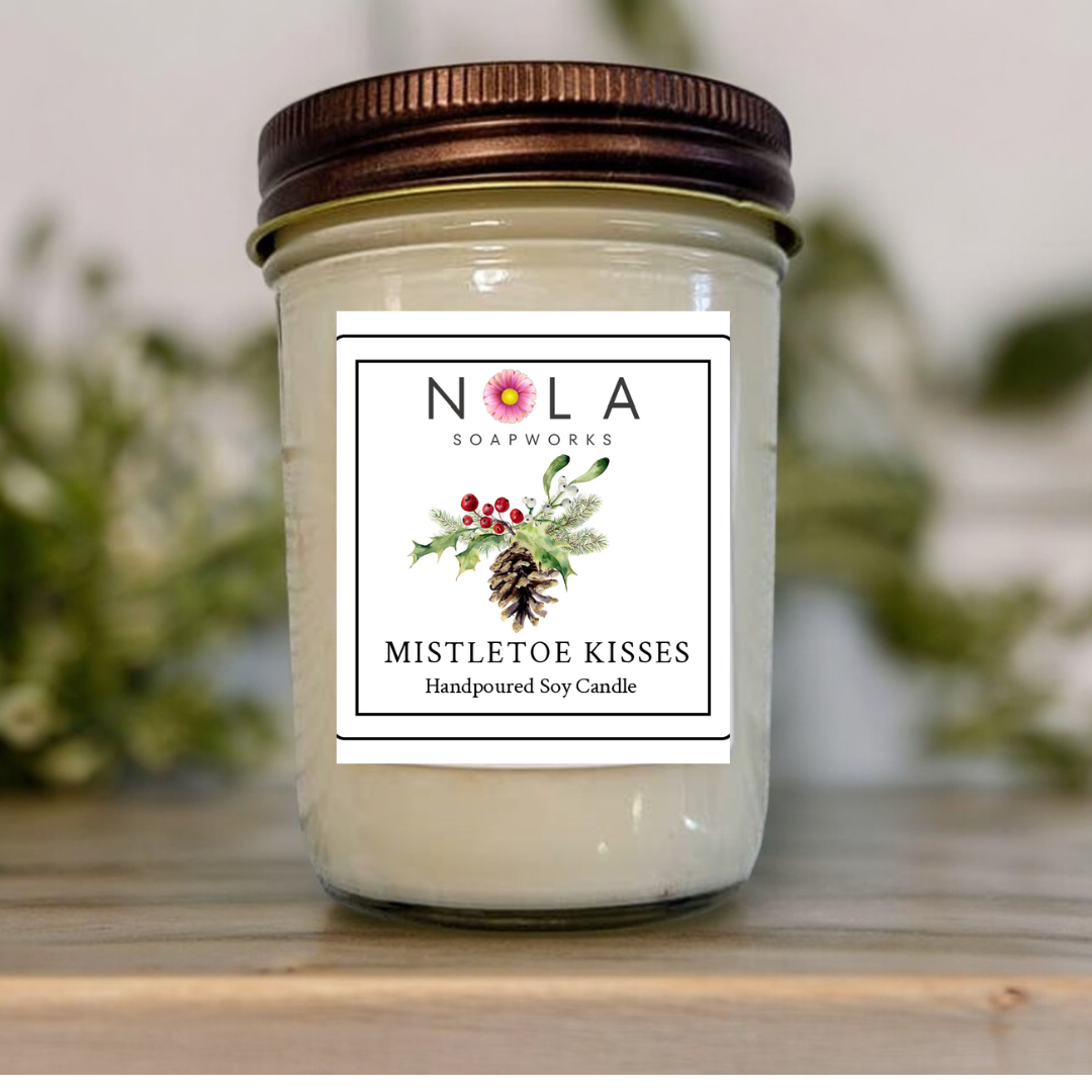 Steal a Kiss Under The Mistletoe - Christmas Candle